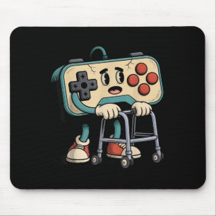 Retro Funny Old Gamer 80s 90s Clic Video Game Humo Mouse Pad