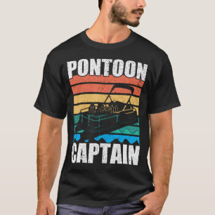 Retro  Funny Pontooning Boat Graphic  Pontoon Capt T-Shirt