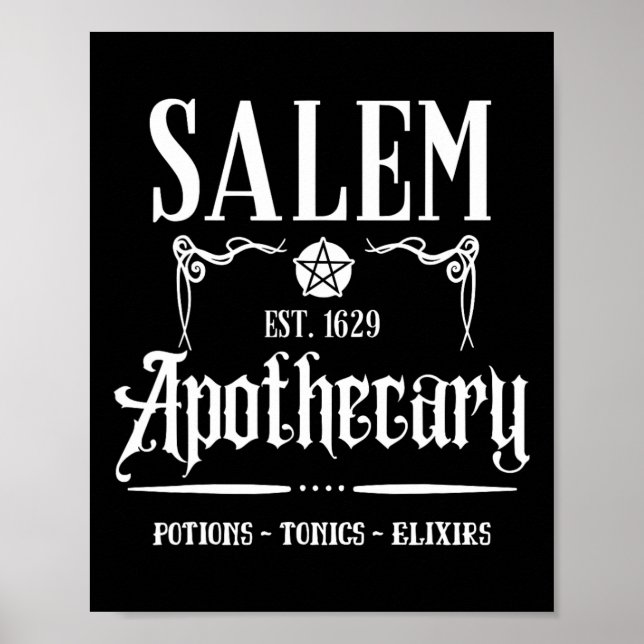 Retro Funny Salem Witch Machusetts Apothecary Hall Poster (Front)