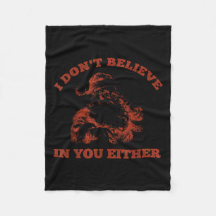 Retro Funny Santa Clause I Don't Believe In You Ei Fleece Blanket