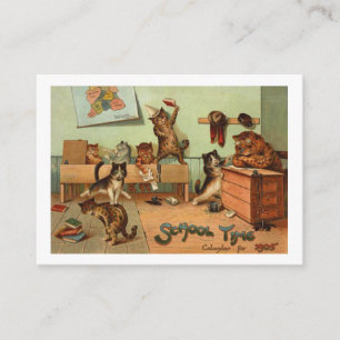 Retro Funny School Time Anthropomorphic Cats  Enclosure Card