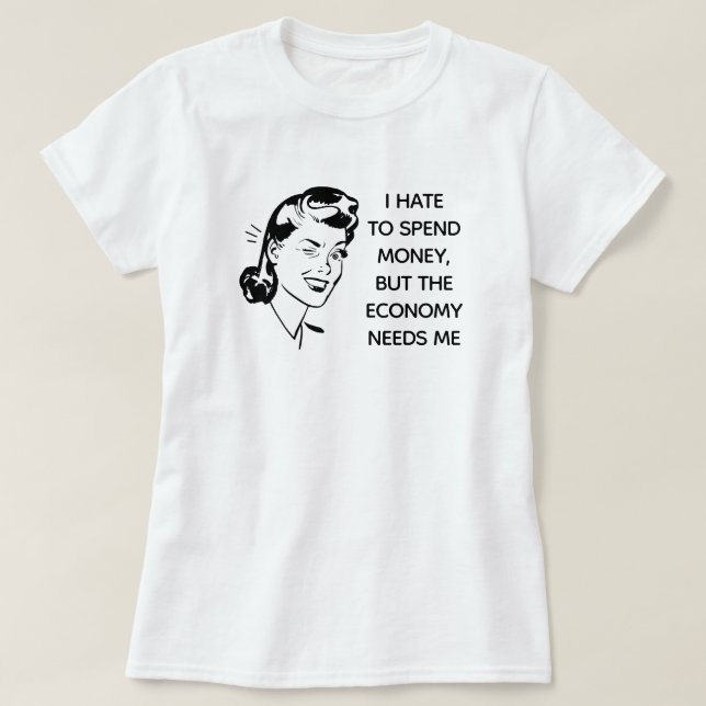 Retro Funny Shopping T-Shirt (Design Front)