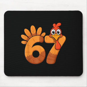 Retro Funny Six Seven 6 7 Meme Thanksgiving Turkey Mouse Pad