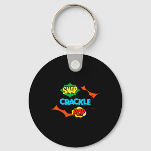 Retro Funny Snap Crackle P Quote Relax Meme Game  Keychain