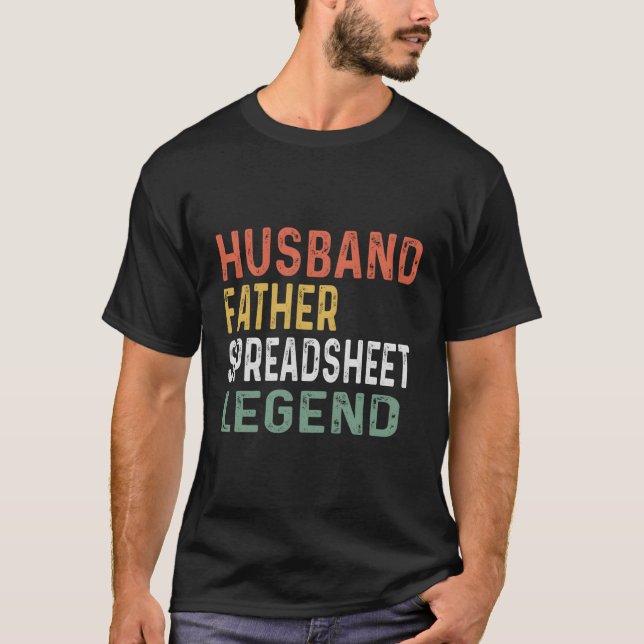 Retro Funny Spreadsheet Gift For Actuary Statistic T-Shirt (Front)
