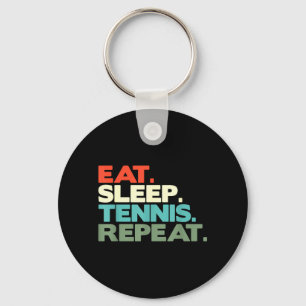 Retro Funny Tennis Players Summer Racket Ball Keychain