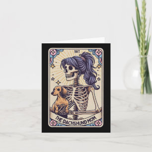 Retro Funny The Dachshund Mom Tarot Card Skeleton