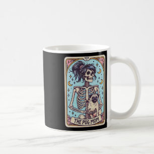 Retro Funny The Pug Dog Mom Tarot Card Skeleton Ha Coffee Mug