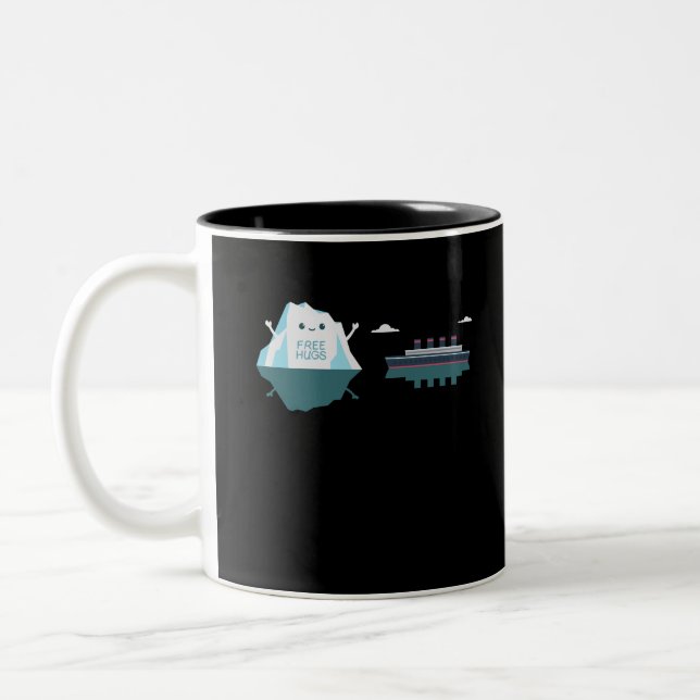 Retro Funny Titanic Iceberg 1912 Cruis Vessel Two-Tone Coffee Mug (Left)