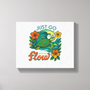 Retro Funny Turtle Shell Yeah Its Summer Canvas Print