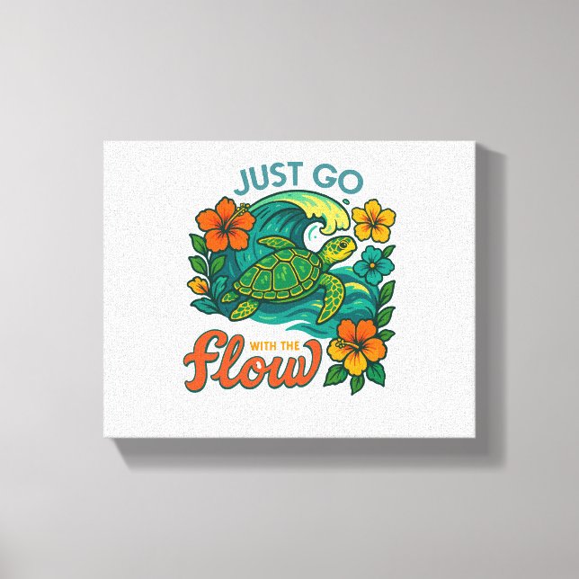 Retro Funny Turtle Shell Yeah Its Summer Canvas Print (Front)