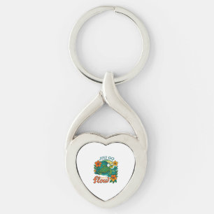 Retro Funny Turtle Shell Yeah Its Summer Keychain