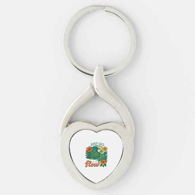 Retro Funny Turtle Shell Yeah Its Summer Keychain (Front)