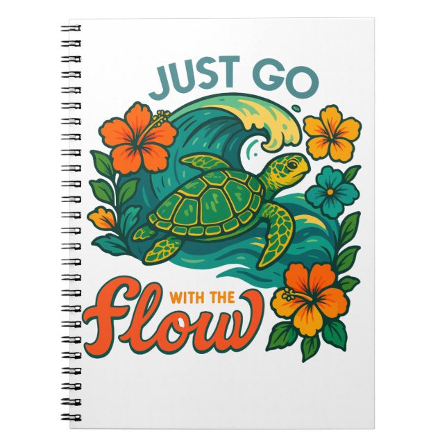 Retro Funny Turtle Shell Yeah Its Summer Notebook (Front)