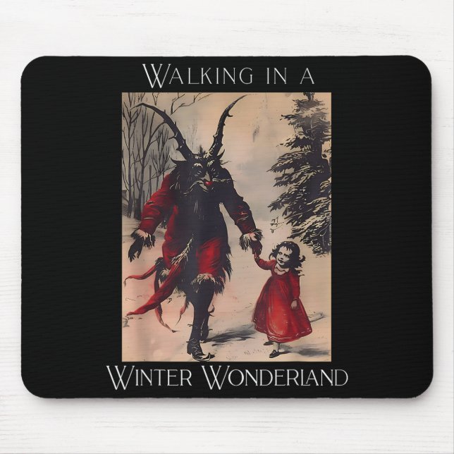 Retro Funny Walking In A Winter Wonderland Merry C Mouse Pad (Front)