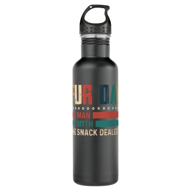 Retro Fur Dad The Man The Myth The Snack Dealer 710 Ml Water Bottle (Front)