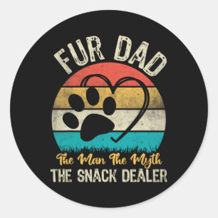 Retro Fur Dad The Man The Myth The Snack Dealer Do Classic Round Sticker