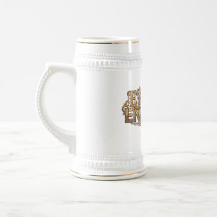 Retro-Future Botanical Neon Hibiscus Synthwave A Beer Stein