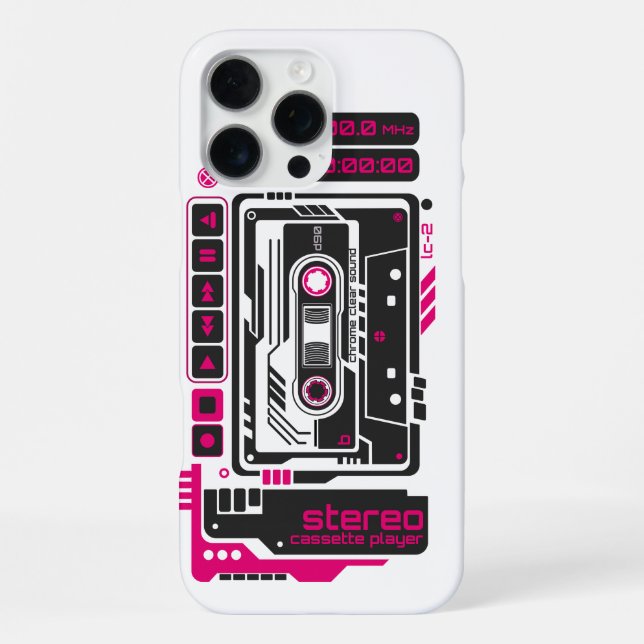 Retro Future Cassette Player iPhone Case (Back)