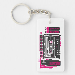 Retro Future Cassette Player Keychain