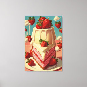 Retro future fraise cake toile Imprimer