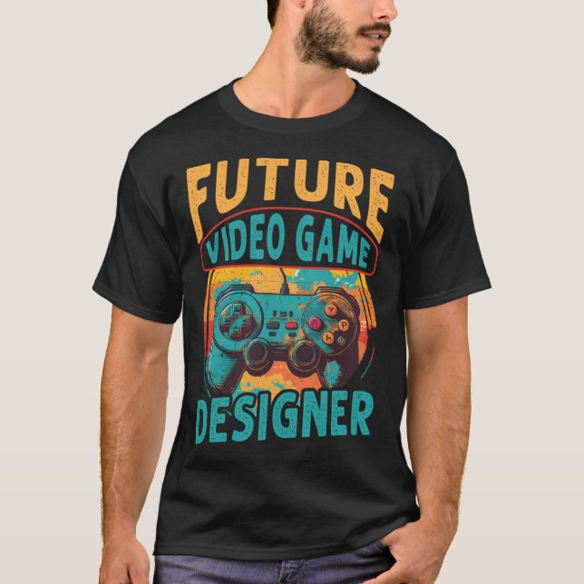 Retro Future Video Game Designer Developer T-Shirt (Front)