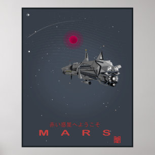 Retro Future Welcome to Mars Poster