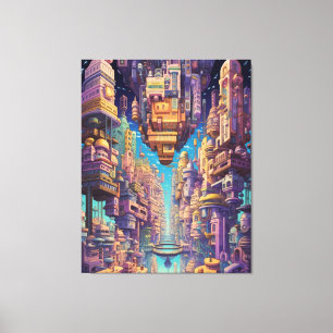 Retro Futurism Art Canvas Print