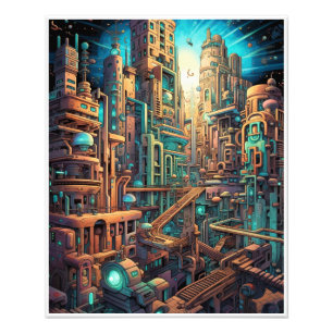 Retro Futurism Art Photo Print