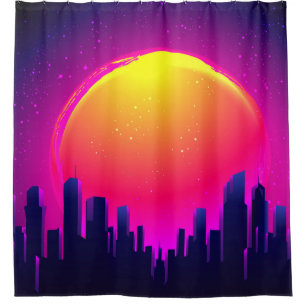 Retro Futurism. futuristic synth wave illustration