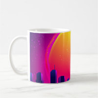 Retro Futurism. futuristic synth wave illustration