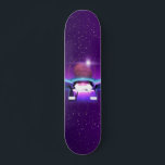 Retro Futurism Purple Moon & Spaceship Neon Galaxy Skateboard<br><div class="desc">This cool skateboard featuring retro futuristic design would make a wonderful gift for someone,  who's into skateboarding!</div>