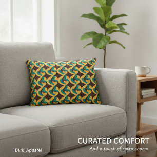 Retro Futurism Waves Pattern Accent Pillow