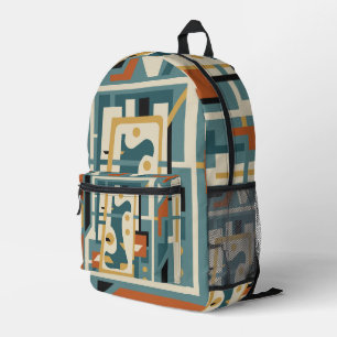 Retro Futurist Mid Century Modern Printed Backpack