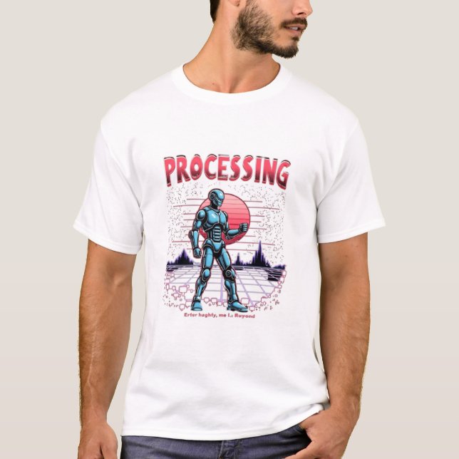Retro-Futuristic AI Humour T-Shirt (Front)