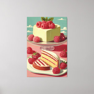 Retro futuristic cake Stretched Canvas Print