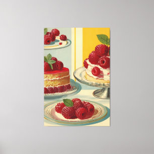 Retro futuristic cake Stretched Canvas Print