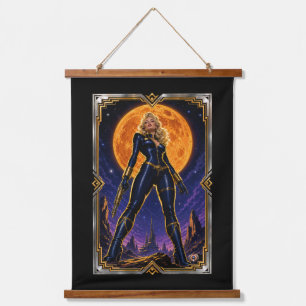 Retro-Futuristic Glamour Portrait Of Marcella Sola Hanging Tapestry