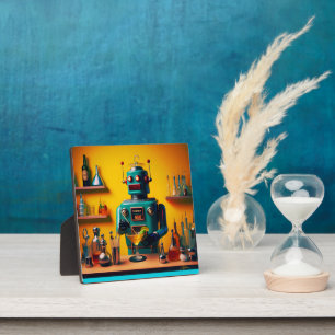 Retro Futuristic Robot ROBIA 12J2 Mixologist Plaque