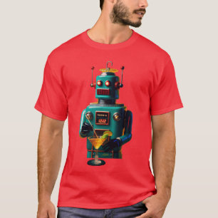 Retro Futuristic Robot ROBIA 12J2 Mixologist T-Shirt