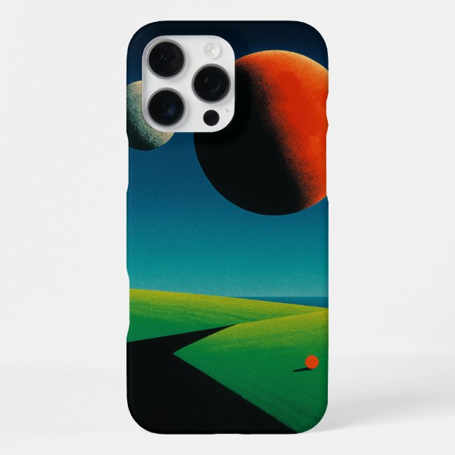 retro futuristic surreal planet iPhone case (Back)
