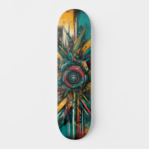 Retro-Futuristic Tech Street Art Skateboard 14