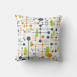 Retro Futuristic Throw Pillow