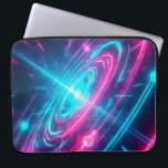 Retro Futuristic Vaporwave Space Portal Laptop Sleeve<br><div class="desc">Safeguard your mobile workstation in spectacular sci-fi fashion with this vibrant and highly protective laptop sleeve. Featuring a breathtaking digital artwork of an electric cosmic pulse, this sleeve instantly transforms your computer into a futuristic statement piece. The design showcases an intense vortex of glowing pink and blue neon rings, pulling...</div>