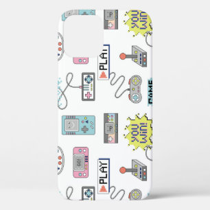 Retro Game Controllers: Colourful Seamless Pattern iPhone 12 Case