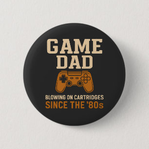 Retro Game Dad '80s Cartridge Vibes 2 Inch Round Button