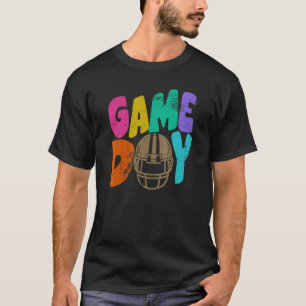 Retro Game Day Football Helmet Men Women T-Shirt