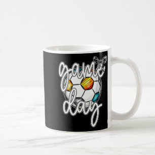 Retro Game Day Soccer Coquette Bow Women Girls Kid Coffee Mug