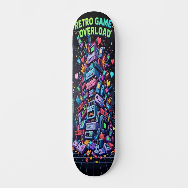 Retro Game Overload Edition 1 Skateboard (Front)