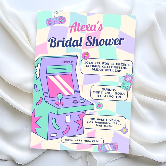 Retro game play bridal shower invitation (Creator Uploaded)